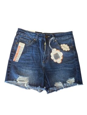 Gogo Jeans High Rise Distressed Blue Jean Shorts 11